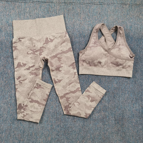 Camouflage Three-piece Workout Set