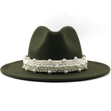 Balinese Casual Women Pearl Felt Hat