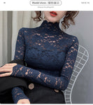 Lace Turtleneck Long Sleeve Top