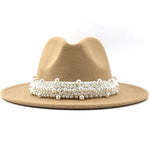 Balinese Casual Women Pearl Felt Hat