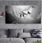 Black Love Kiss Canvas Painting