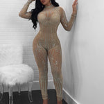 Sexy Mesh Rhinestone Jumpsuit