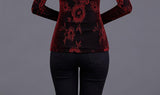 Lace Print Velvet Blouse