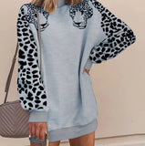 Leopard Print Turtleneck Sweatshirt