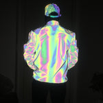 Unisex Holographic Geometric Reflective Jacket