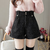 High Waist Slim Wide Leg Shorts