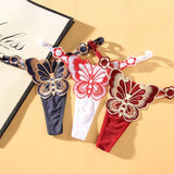 Embroidered Butterfly Thong (various colors)