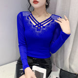 Mesh Cross Long-Sleeved Top