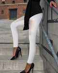 Sheer Mesh Lace Skinny Pants