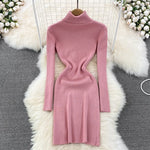 Elegant Turtleneck Knit Bodycon Dress