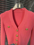 Spring Vintage Button V-Neck Cardigan