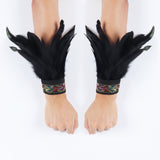 Punk Gothic Feather Wrist Cuff