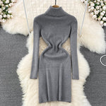 Elegant Turtleneck Knit Bodycon Dress