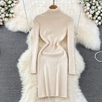 Elegant Turtleneck Knit Bodycon Dress