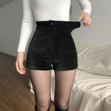 Black Goth High Waist Shorts