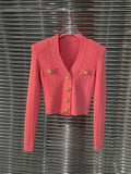 Spring Vintage Button V-Neck Cardigan