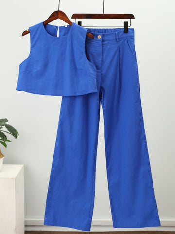 Two-piece Cotton Linen Suit