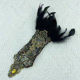 Natural Feather Gold Lace Gloves