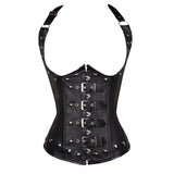 Leather-like Halter Corselet Top