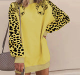 Leopard Print Turtleneck Sweatshirt