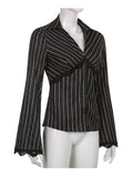 Vintage Stripe Flared Sleeve