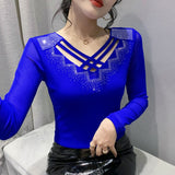 Mesh Cross Long-Sleeved Top