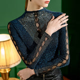 Glitter Mesh Bottoming Shirt