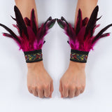 Punk Gothic Feather Wrist Cuff