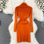 Elegant Turtleneck Knit Bodycon Dress