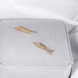 Leaf Stud Ocicat Earrings