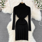 Elegant Turtleneck Knit Bodycon Dress