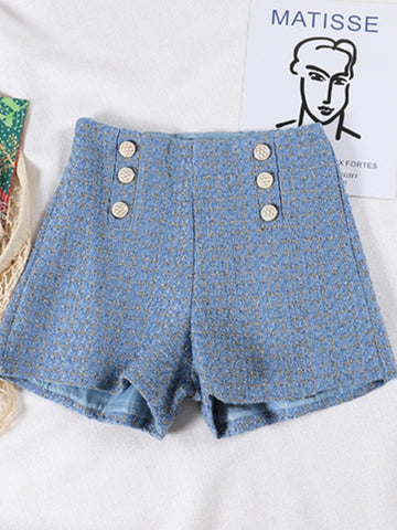 Tweed Retro High Waist Shorts