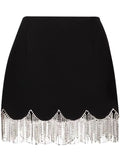 Patchwork Chain Minskin High-waisted Skirt