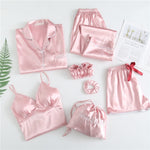 7-piece Pixie-Bob Satin Pajama Set