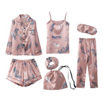 7-piece Pixie-Bob Satin Pajama Set