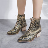 Snakeskin Pointed Toe Boots