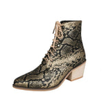 Snakeskin Pointed Toe Boots