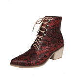 Snakeskin Pointed Toe Boots