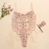 Floral Burmilla Lace Up Bodysuit